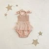 India & Grace Shirred Tutu Romper - Champagne Pink