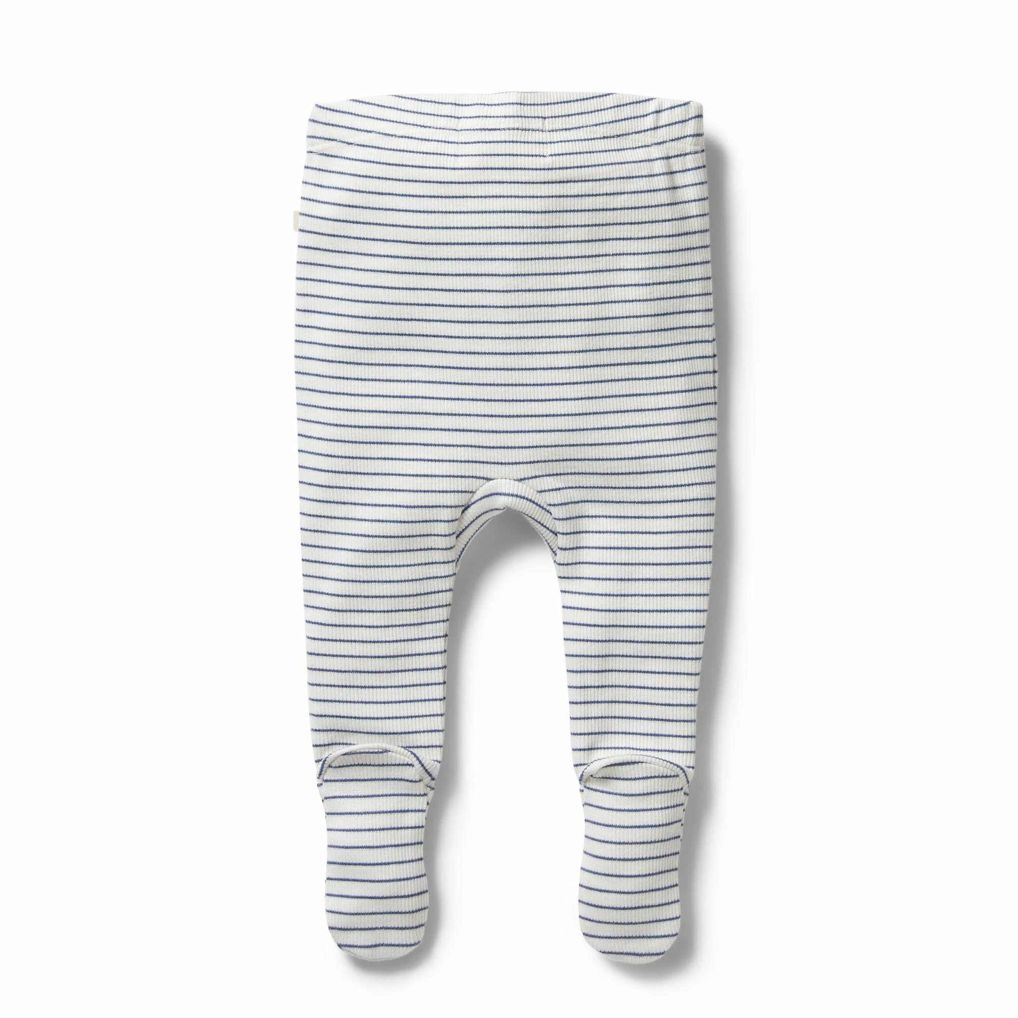 Wilson & Frenchy Organic Stripe Rib Footed Legging - Blue Depths - Image 3