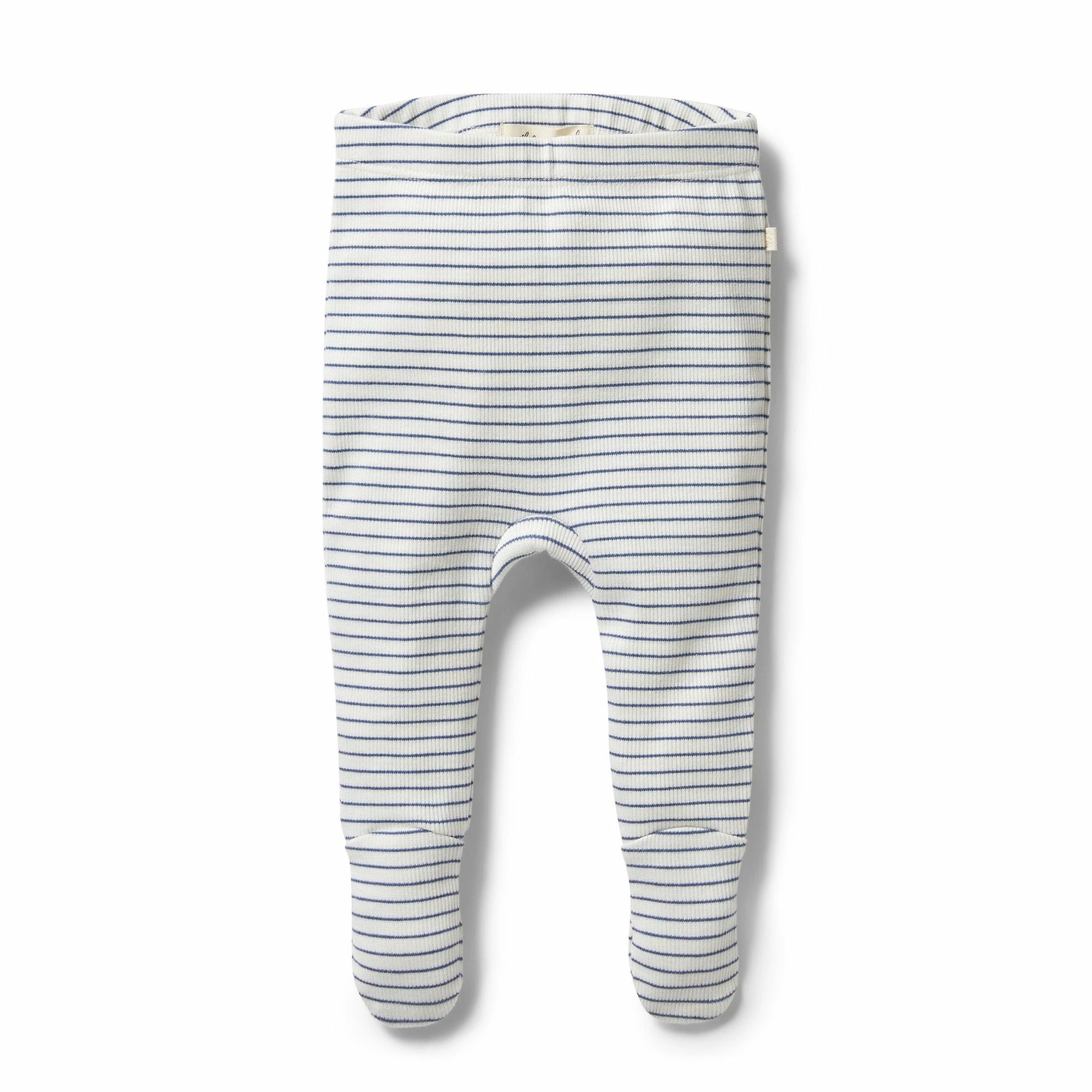 Wilson & Frenchy Organic Stripe Rib Footed Legging - Blue Depths - Image 2