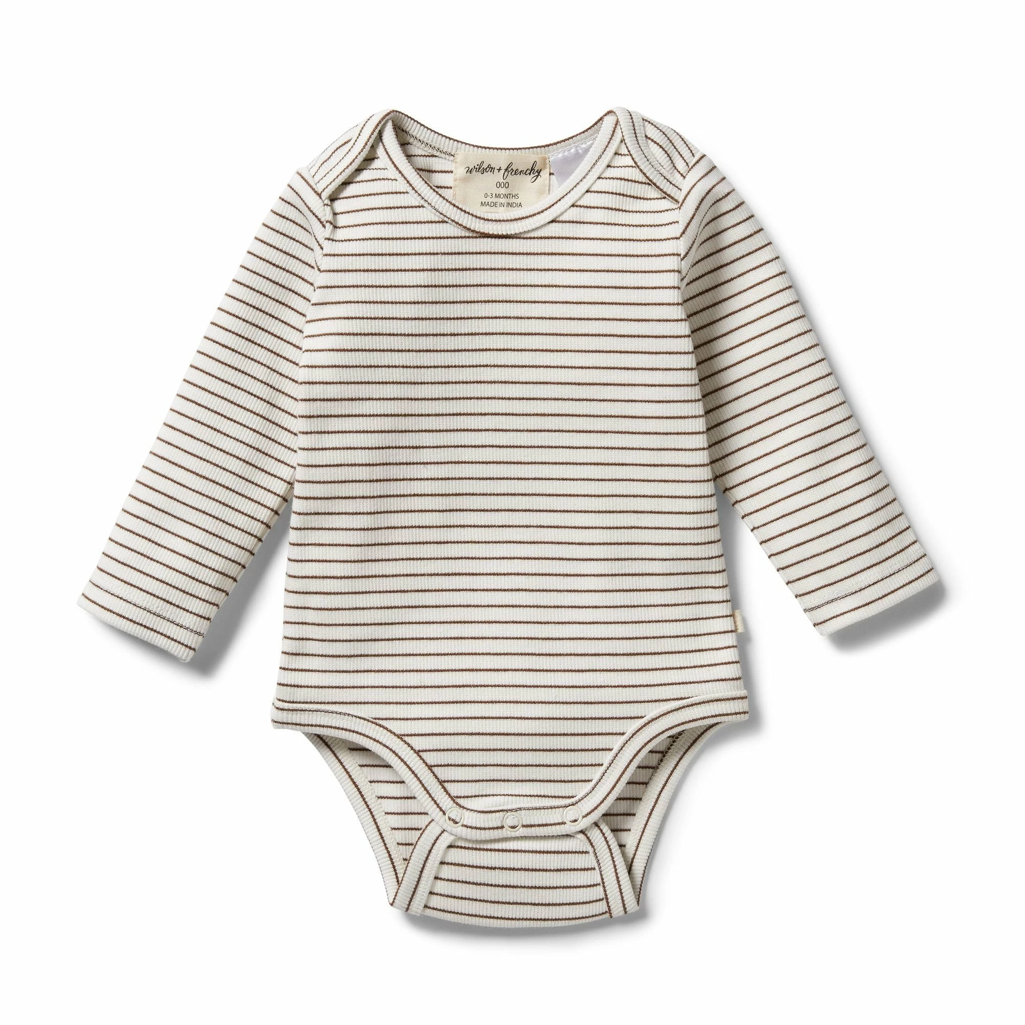 Wilson & Frenchy Organic Stripe Rib Bodysuit - Dijon