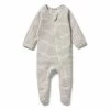 Wilson & Frenchy Organic Stripe Rib Zipsuit - Dijon