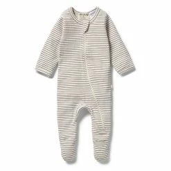 Wilson & Frenchy Organic Stripe Rib Zipsuit - Dijon