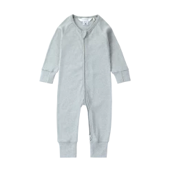 Susukoshi Organic Zip Growsuit L/S, Dew Speckled